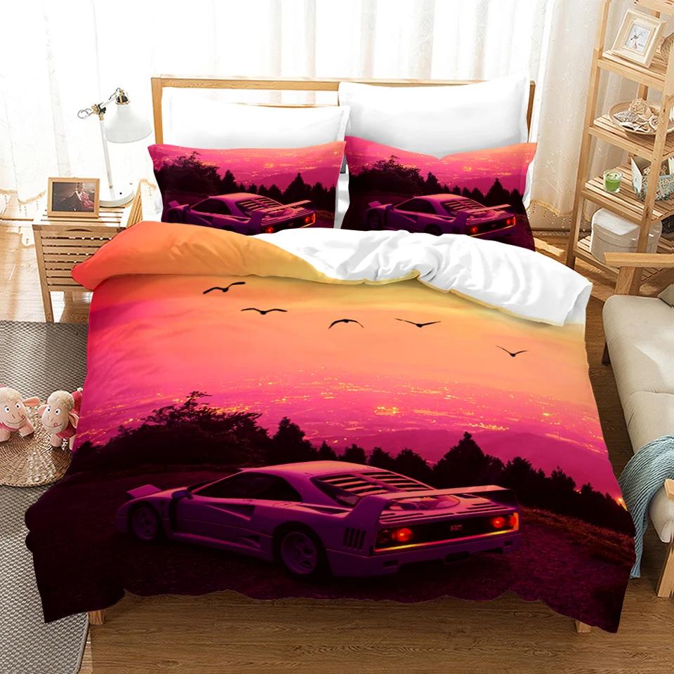 Sports Car Luxury Bedding Set Down Duvet Bedroom Bed Cover Single and Double King Size Quilt Cover Home Textiles 2/3pcs