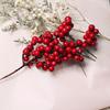 60/1Pcs Christmas Red Berries DIY Holiday Wreaths Xmas Tree Decoration Festive Ornament Displays Artificial Red Berries Stems