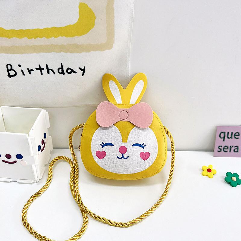 Adorable Cartoon Bunny Girls Shoulder Bag Mini Fashionable Pu Coin Purse жёлтый