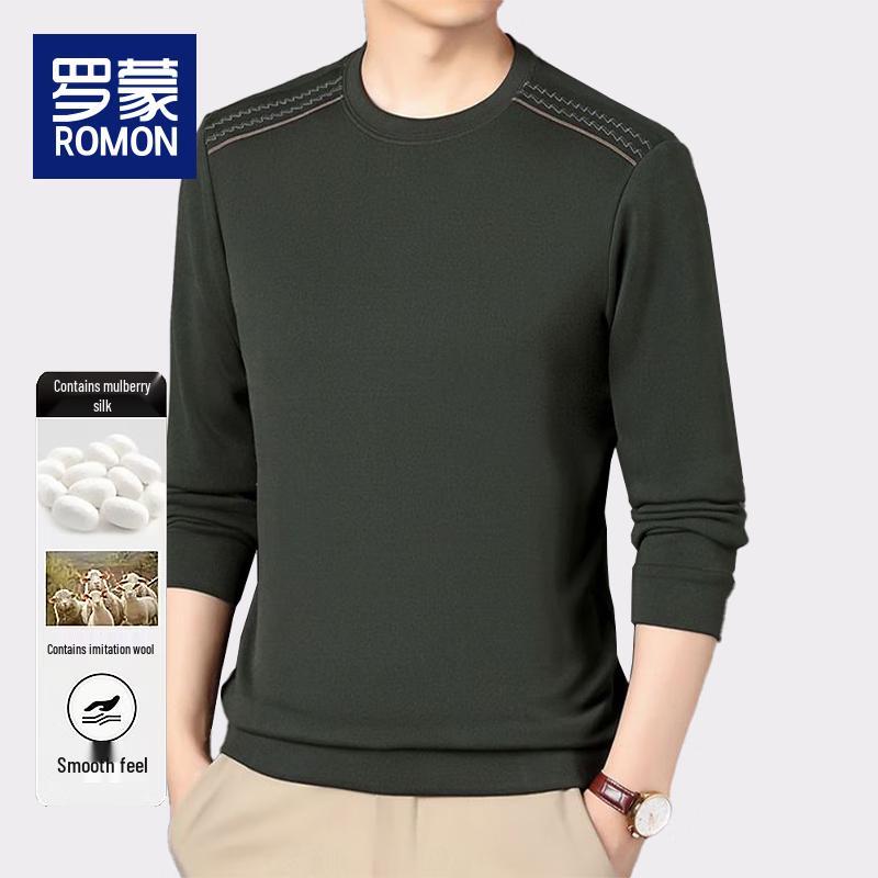Luo Meng Men's Fleece-Lined Knitted Sweater BY010