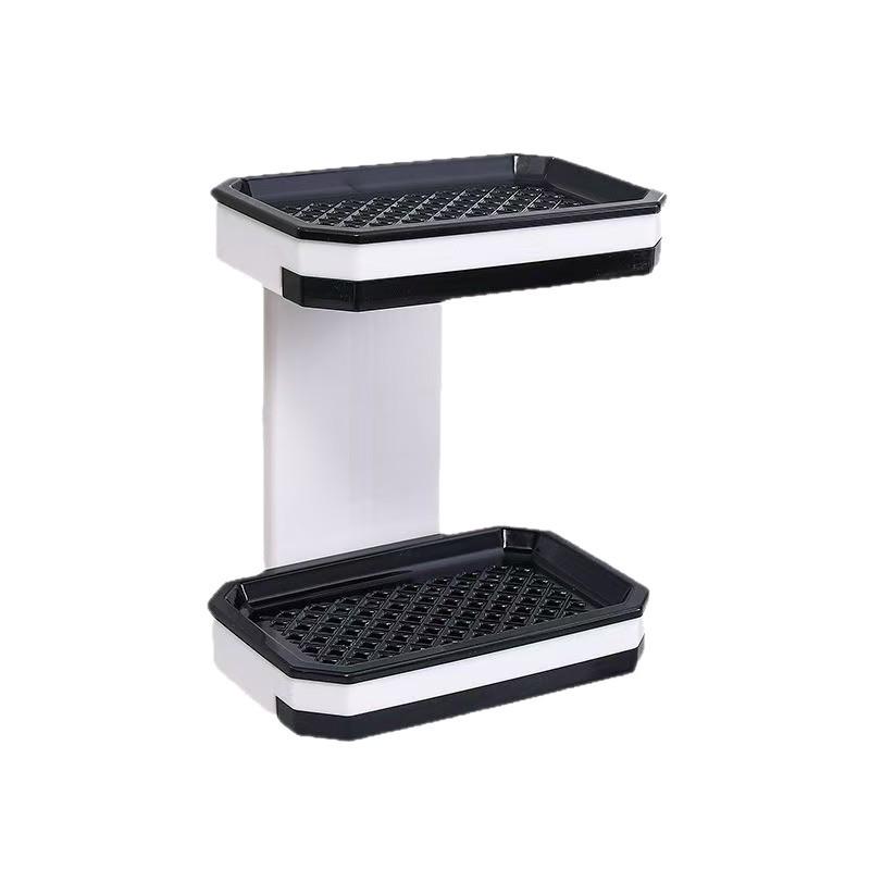 Double-Layer Wall-Mounted No-Drill Soap Holder with Suction Cups for Bathroom