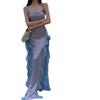 Sexy Split Sequin Suspender Dress Light Luxury High-end Birthday Party Dress Seaside Vacation Dress