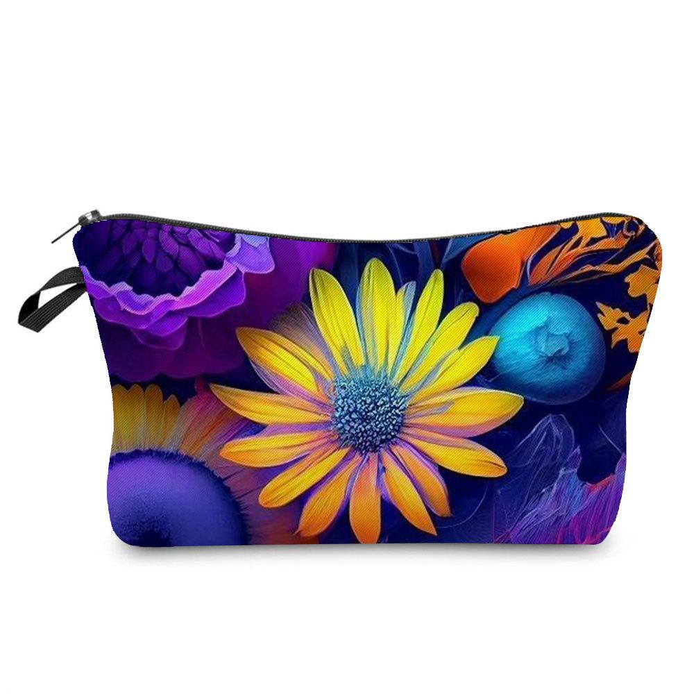 Women Flower Print Cosmetic Bag Toiletries Organize Travel Storage Case  6394 CLE