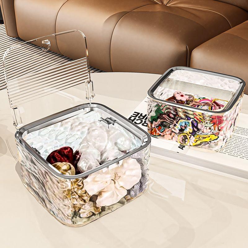 Hair Accessories Storage Box Hair Clip Hair Band Band Transparent Acrylic Organizer Desktop Storage Basketlaundry Pod Storang