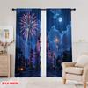 2 ks, 2D plošný tisk Tištěné závěsy Kouzelný hrad Noc Polyesterová tkanina (bez tyče) Ideální dárky do ložnice, obývacího pokoje,