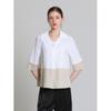 Compagna V Neck Contrast Blouse Shirt  Price  259000 Won 