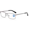 Vintage Metal Half Frame Reading Glasses Men's Business High Definition Anti Blue Light  Far Sight Eyeglasses with Diopter +2.5