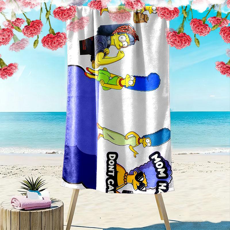 Marge Simpson Art Print Beach Towel, Large Soft Quick Dry Towel for Beach Camping Swimming