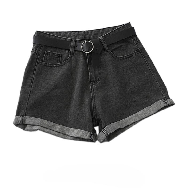 Classic and Minimalist Fashion Versatile High Waist Female High Waist Summer Loose Thin Big Yards Rolled Edge Casual Sub Denim Shorts Individuality