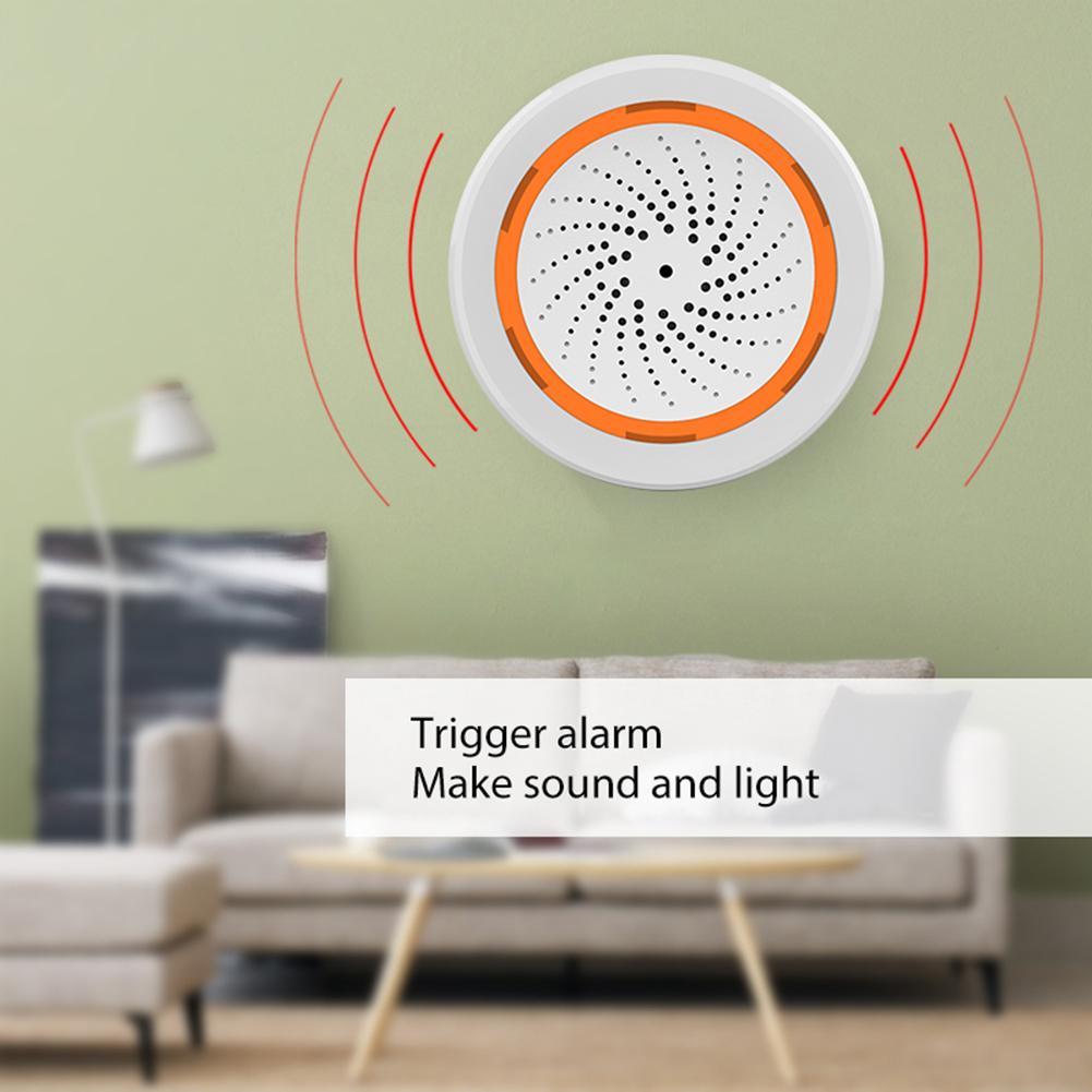 Tuya Zigbee Siren Alarm Sound Light Sensor 90dB Smart Siren Alarm Support App Remote Control for Home Security Protection System