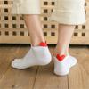 6 Pairs Women Socks Harajuku Female Cotton Ankle Socks White Heart Socks Cute Girls Students Comfortable Casual Short Socks