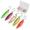 5pcs Colorful Walleye Trout Spoon Bait Metal Crankbait Hard Spoon Spinner Lure Single Hook