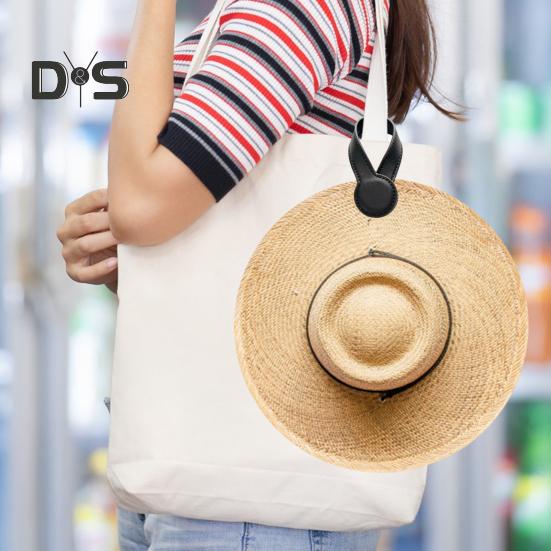 Faux Leather Magnetic Hat Clip Hands-Free Portable Multipurpose Travel On Bag Backpack Handbag Luggage Cap Holder Magnet Storage Hook Vacation