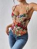 European & American Retro Floral Camisole: French Slim-fit Bustier Corset