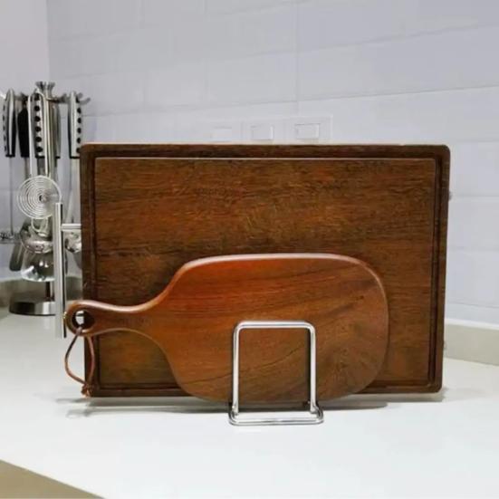 Lagerregal Ohne Bohren Montage Wandmontiert Edelstahl Topfdeckel Küchenutensilien-Organizer Hohe Tragfähigkeit Schneidebretthalter