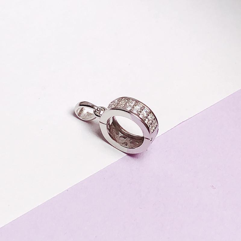 Jade Donut Buckle DIY Accessory: 925 Sterling Silver & Jadeite Pendant