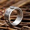 Feng Shui Ring Alloy Finger Ring Pixiu Mani Mantra Protection Wealth Ring Amulet Wealth Lucky Open Adjustable Ring
