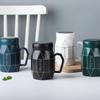 Nordic Style Simple Mug Ceramic Water Cup Mirror Cup Cover Mug Coffee Cup Milk Cup Large Capacity Drinking Cup