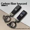 Car Keychain Logo Carbon Fiber Leather Emblem Key Chain Accessories For Opel Meriva Mokka Grandland Vectra Zafira Vivaro Antara