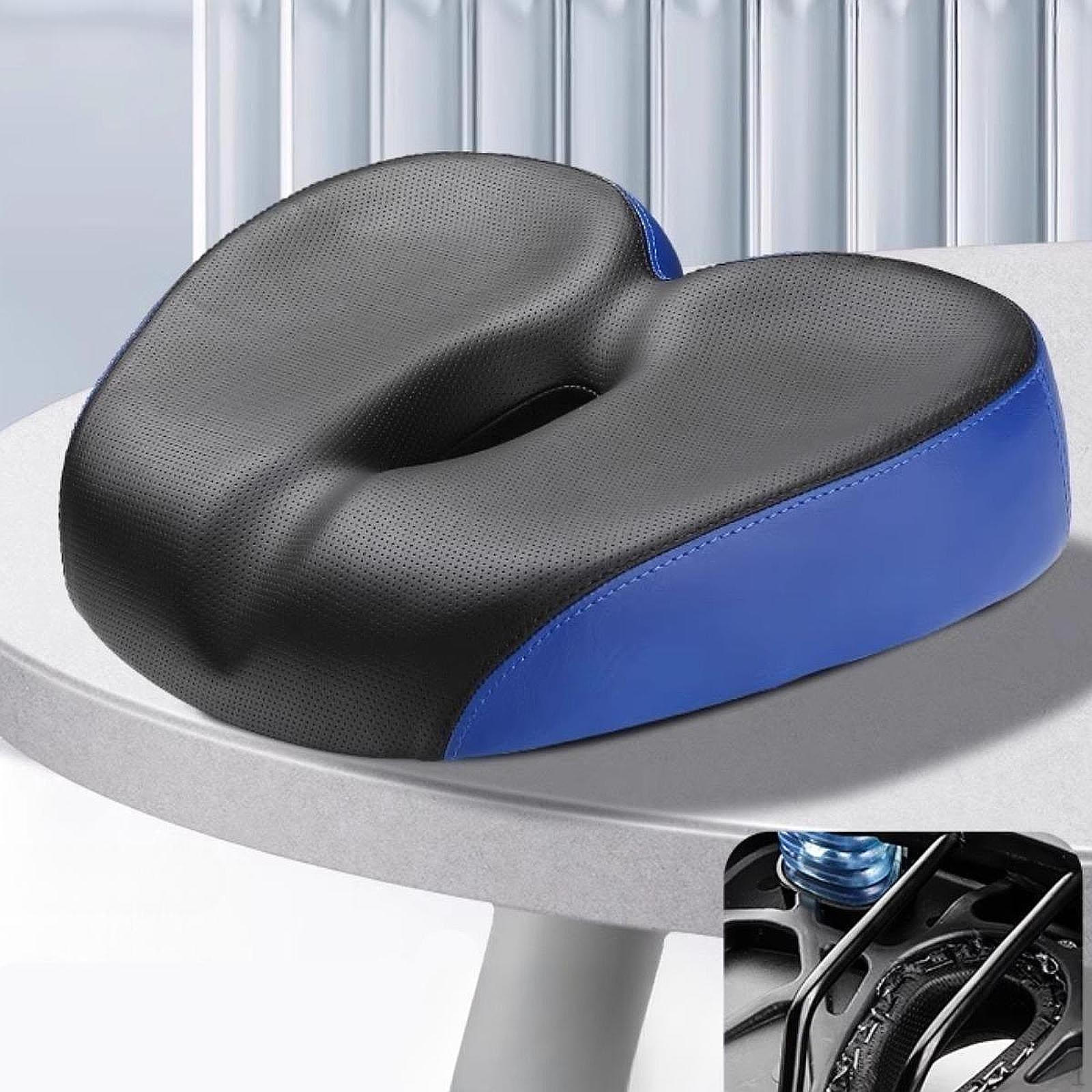 

Велосипедное седло для велосипеда, кожаное сиденье из искусственной кожи, элегантное, широкое, утолщенное, амортизирующее, горное синий