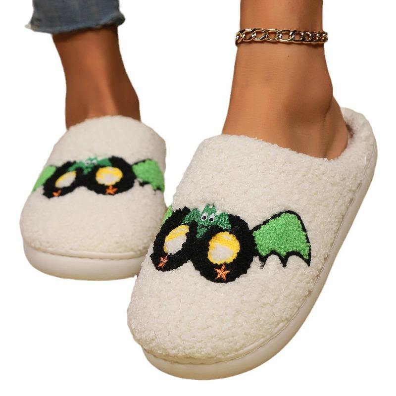 Autumn and Winter Halloween Cotton Slippers Women's Home Face Home Indoor Thermal Slippers