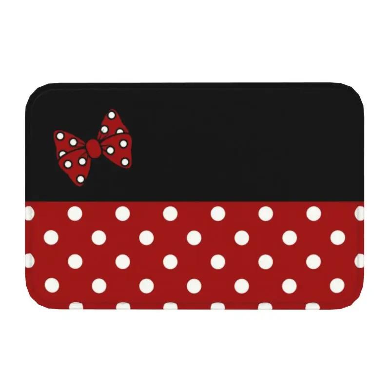 Tapis de porte d entrée classique à pois, dessin animé Minnie, antidérapant, absorbant, pour intérieur, sol, bain, entrée 40cm x 60cm