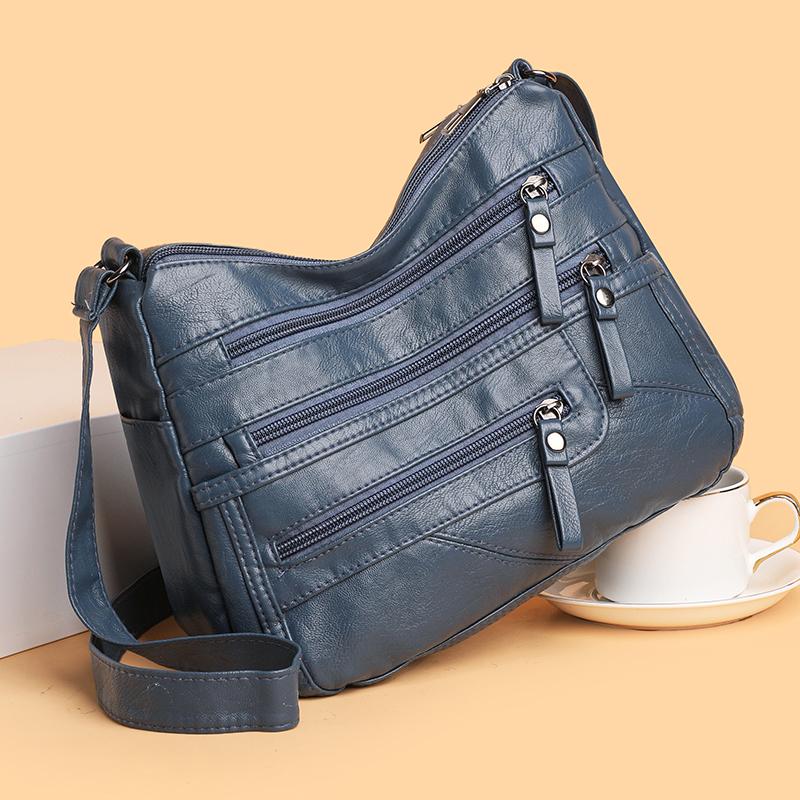 Mother Bag Middle-Aged Crossbody Bag Soft Leather Large Capacity Women's Shoulder Bag