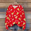 Long Sleeve Pullover Sweaters For Women O Neck Casual Cute Printing Knit Oversized Sweater
