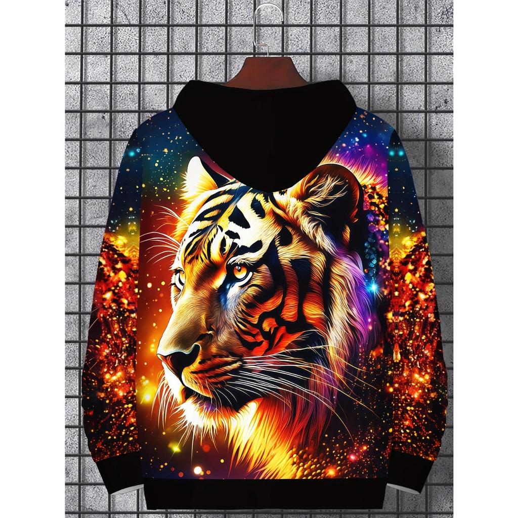 Children's clothing, boys' creative 3D printed hooded sweatshirt, boys' casual sports long sleeved hooded top