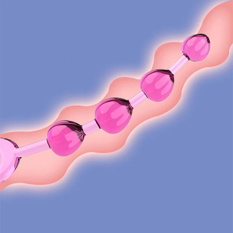Anal Stimulator Ball Beads Butt Plug Masturbation Crystal Sex Toy for Beginners Man Women Couples Anus Masturbator  Massager
