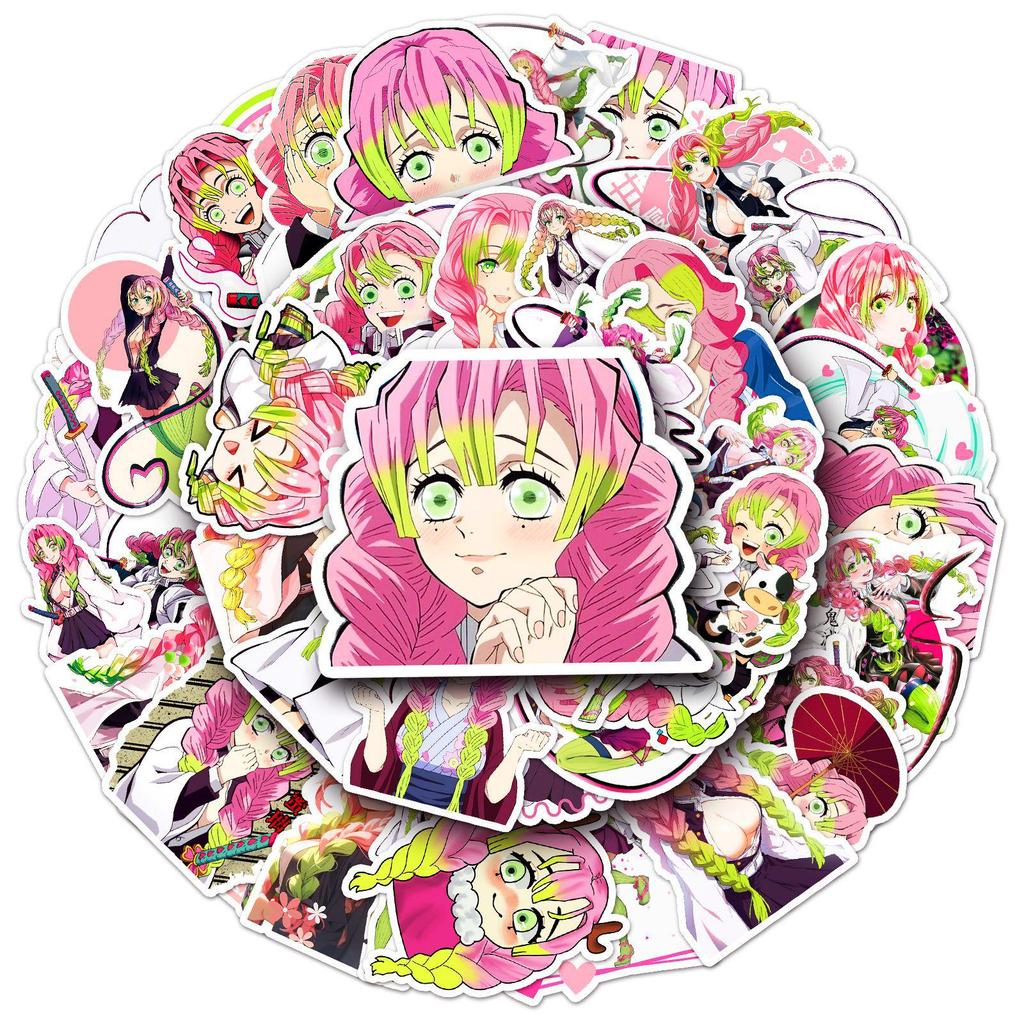50 Kanroji Mitsuri Demon Slayer Anime Stickers for Suitcase & Stationery