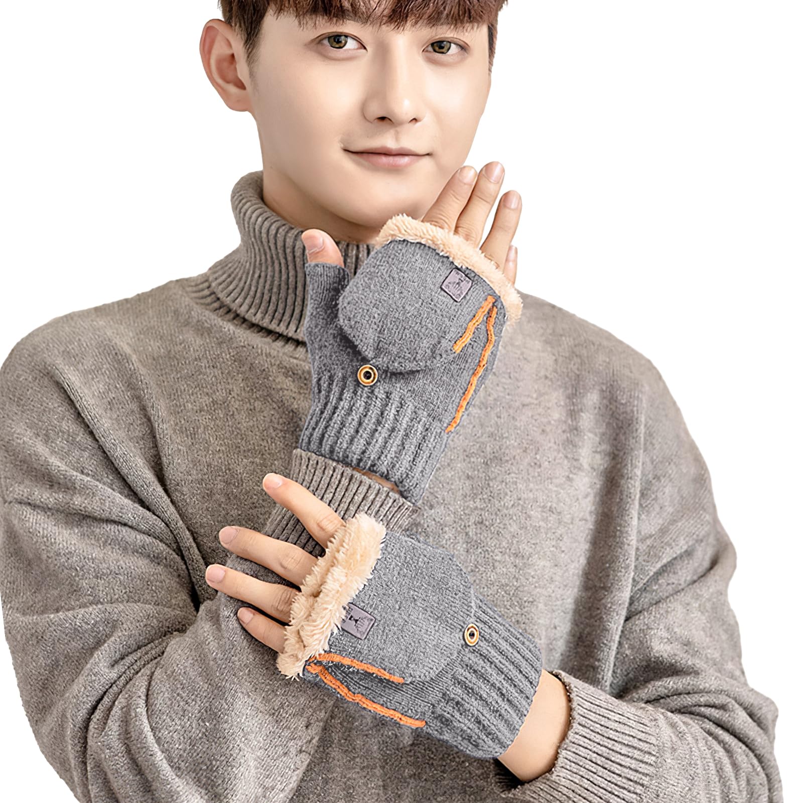 

Перчатки без пальцев Gagaciso Идеальны для осени и для использования со смартфоном Легкие Стильные с толстым флисом Идеальны для офиса и стильный подарок Мужские перчатки, Зимние, Теплые,