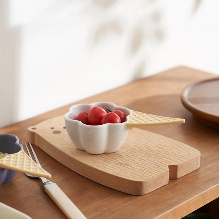 Creative Cute Dessert Bowl Internet Celebrity Ice Cream Cup Ceramic Handle Fruit Bowl Ice Cream Bowl