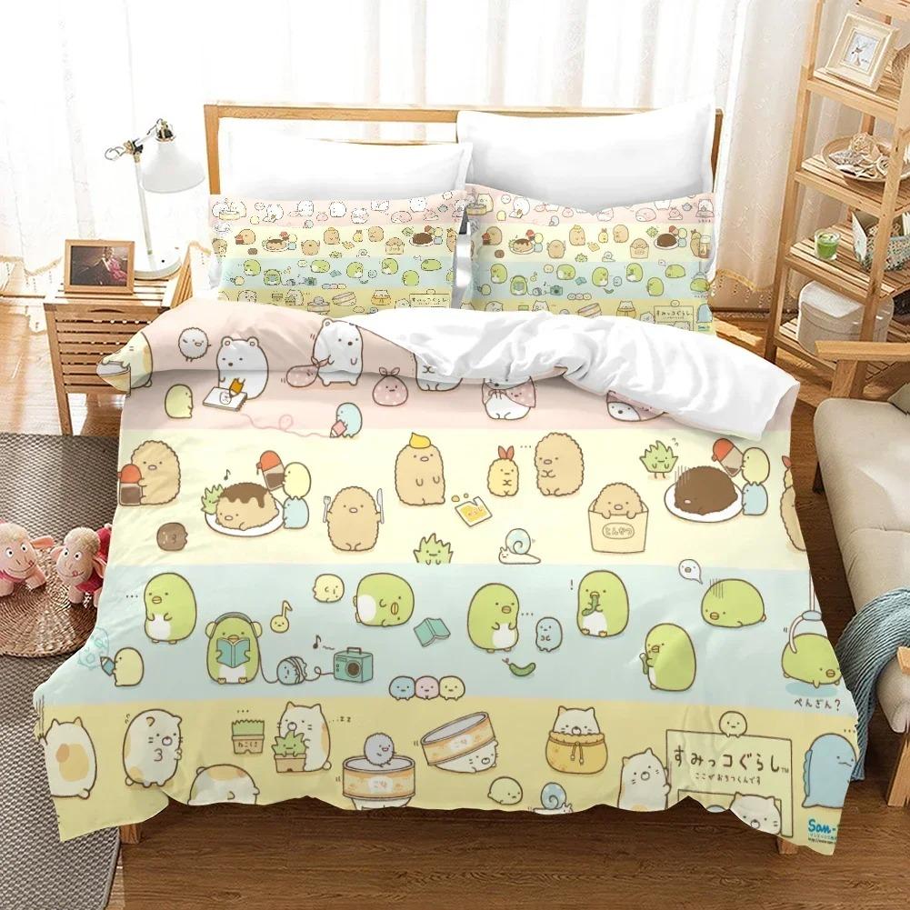 

3D Print Sumiko Gurashi Patern Beding Set 3D Printed Suitable for Bedrom Soft Duvet Cover Set With Pilowcases Children Kids Home Textile 100*200cm Single