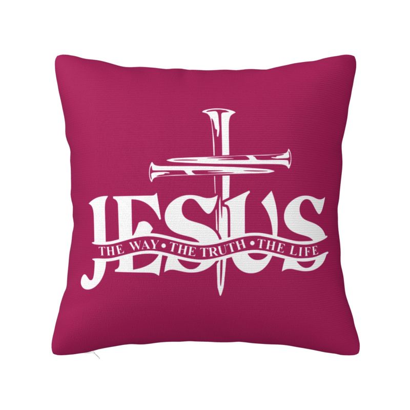 Jesus Quotes Throw Pillow Case cm for Living Room Religion Cross Christian Faith Cushion Cover Soft Polyester Pillowcase