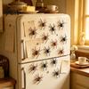 Metal Surface Decorative Spiders 2/4/8Pcs 3D Spider Refrigerator Magnet, Lifelike Magnet for Realistic Props Surfaces, Creepy Magnetic Decor Halloween