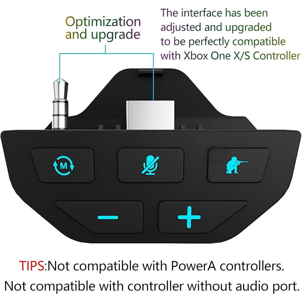 Stereo-Headset-Adapter nur für Microsoft Xbox One X/S Controller, Sound Enhancer mit 3,5-mm-Audiobuchse