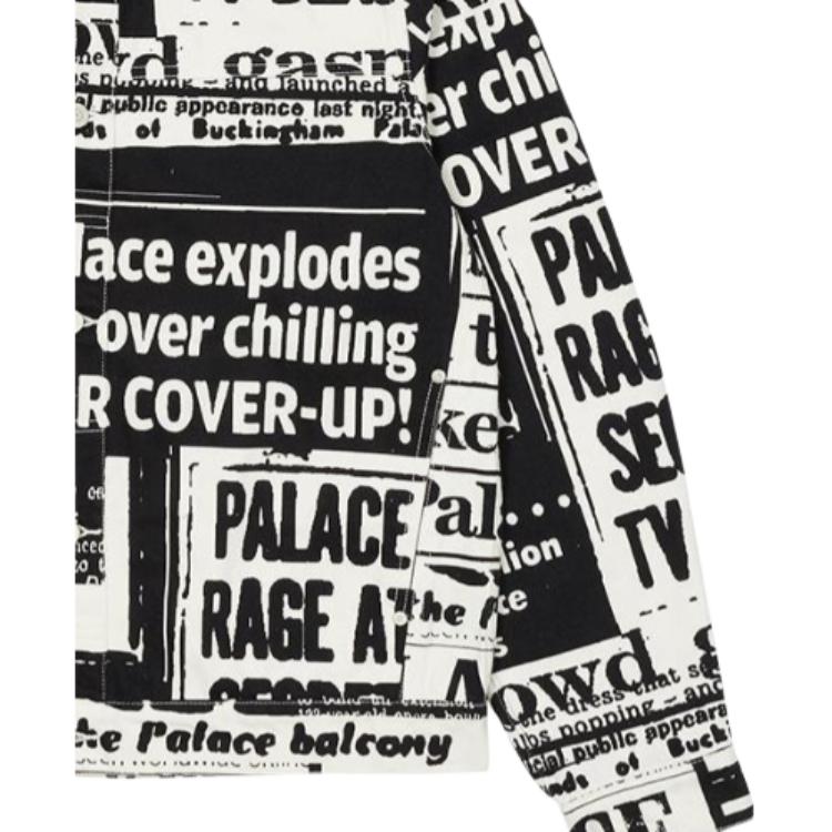 Palace Tabloid Denim Jacket Black Unisex Outerwear Multi-Color P23SHT002