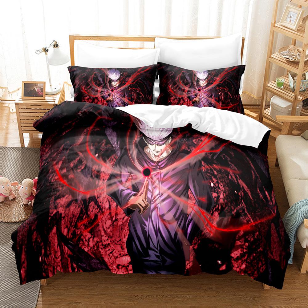 Three-Piece 3D Digital Printing Quilt Cover Pillowcase Bedding