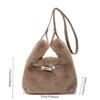 New Cute and Versatile Faux Fur Top Handle Bag Women Fashion Korean Crossbody Shoulder Bag Leisure Commuting Bucket Bag