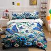 "Butterfly Floral Pattern Decoration" Soft Skin-Friendly Bedding Set Includes 1 Duvet Cover And 2 Pillowcase Gift