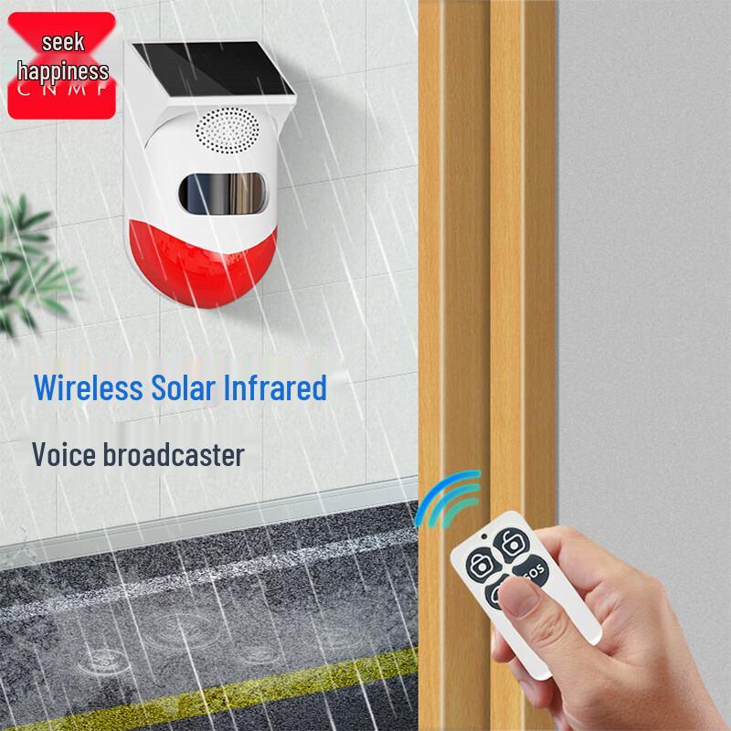 CNMF Solar Outdoor Security Alarm with Custom Voice