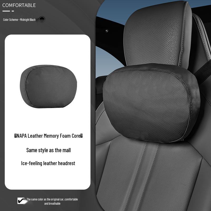 Xiaomi SU7/Ultra/YU7 Magnetic Headrest Neck & Lumbar Support Leather Cushion