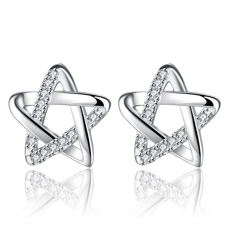 New 925 Silver Stud Earrings AAA Zircon High Quality For Women's Wedding Fine Jewelry Accessories Party Gift