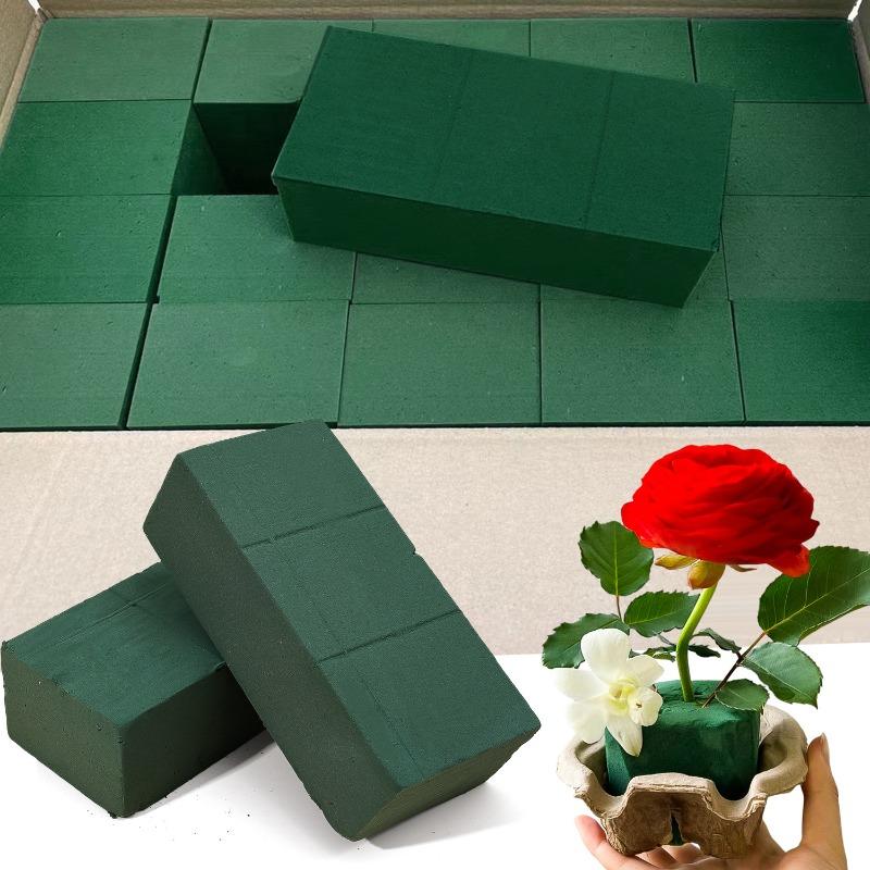 10/1x Green Floral Foam Blocks for Fresh Artificial Flowers Dry Wet Floral Rectangle Foam Block Flower Mud Wedding Party Decor