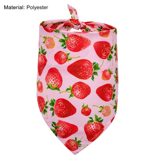 Bandană pentru câini, stil cauzal, cu imprimeu cu fructe, eșarfă triunghiulară pentru animale de companie Batic pentru câine