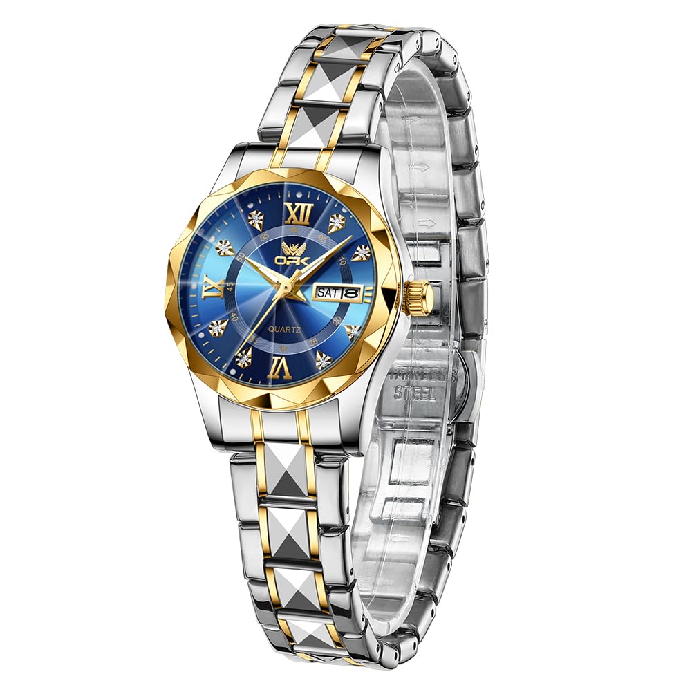 OPK Women's Watch Quartz Wristwatch Popular Simple Elegant Lightweight Easy to Read Waterproof Luminous blue