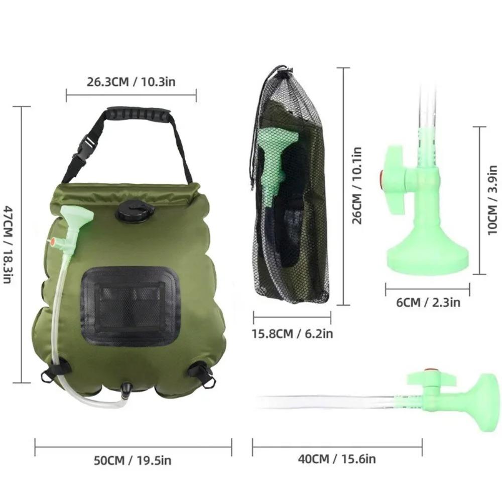 BEPAN 20L Portable Outdoor Solar Shower Bag Camping Hanging Water Heater Bag Beach Hiking Travel Lightweight Leak Proof Multi Purpose