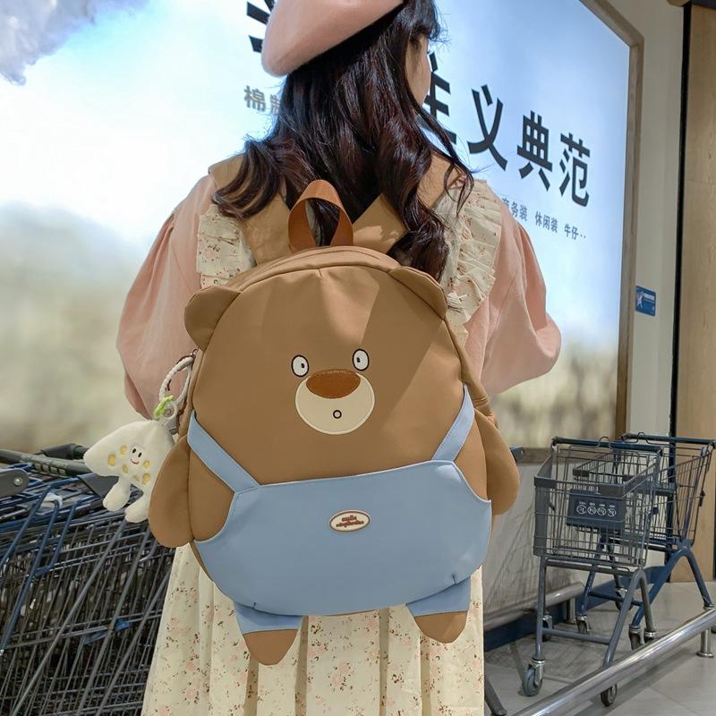 Cute bear cartoon backpack college style school bag large capacity outdoor fashion Japanese high value backpack