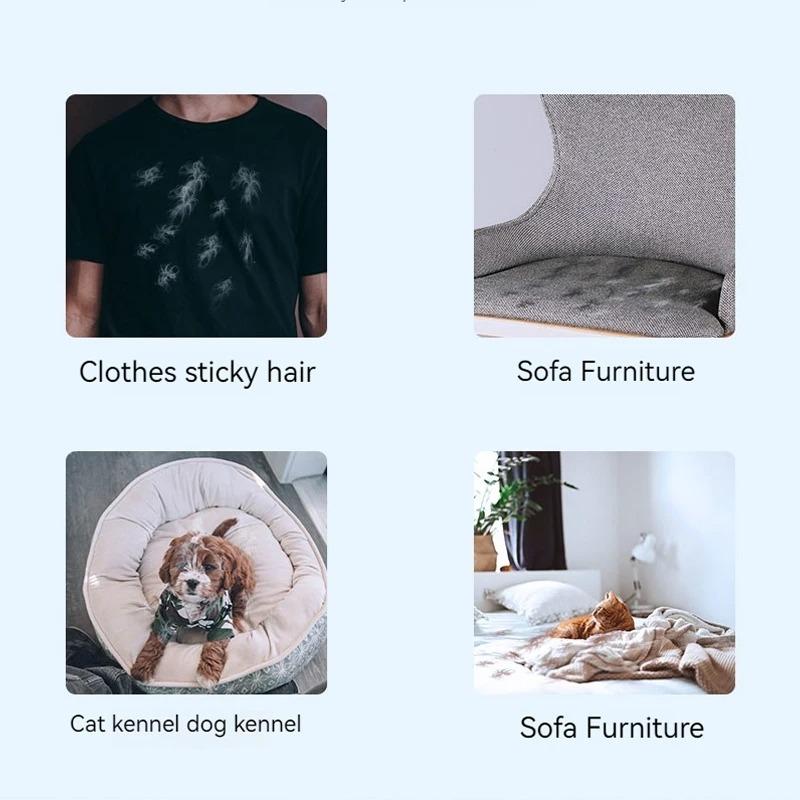 Portability Roller Pet Hair Remover 2-Way Reusable Lint Brush Plastics Furniture Dog and Cat Surface Hair Removal Tool